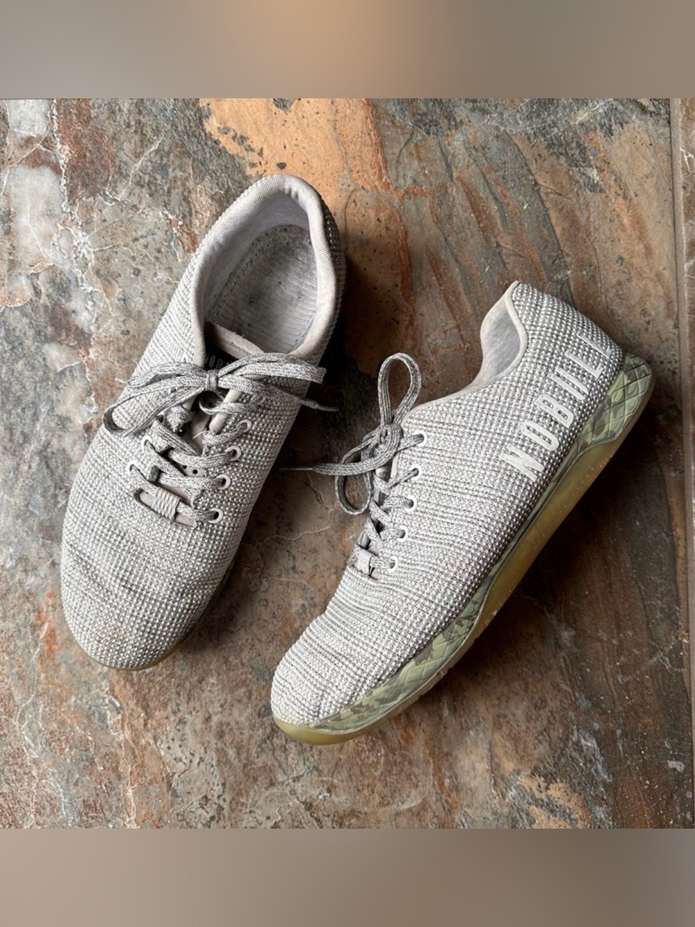 NOBULL SuperFabric White Heather Forest Camo Sole Lace Up Trainers Men's 12.5